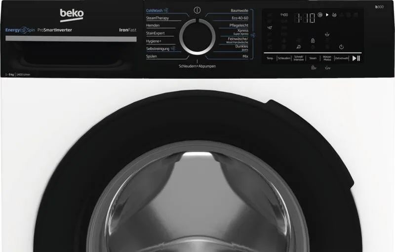 Beko BM3WFU49413W Waschmaschine, 1-9 kg, Weiß