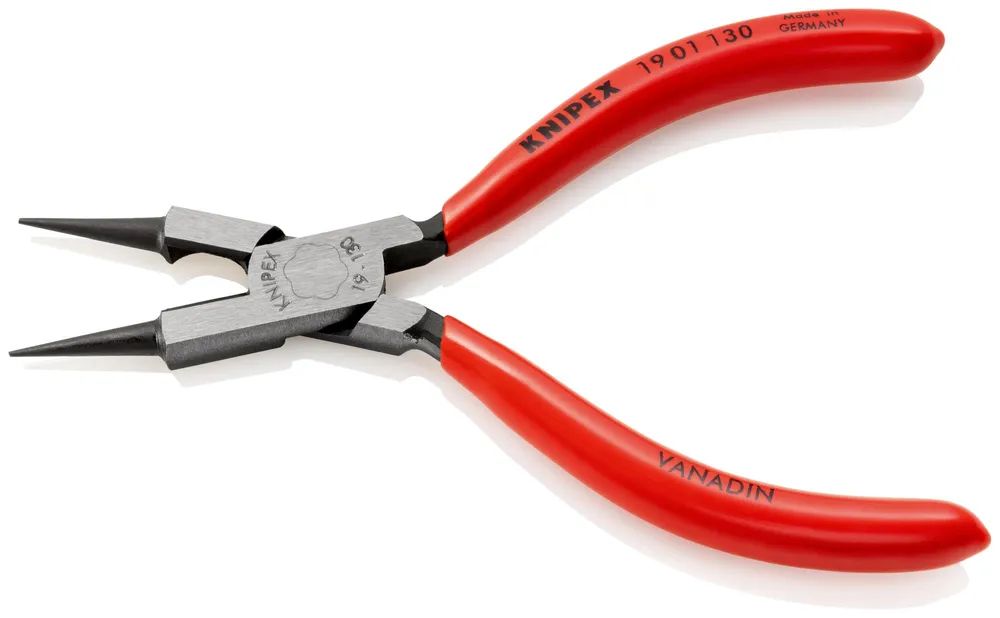 KNIPEX Rundzange mit Schneide (Schmuckbiegezange) mit Kunststoff überzogen schwarz atramentiert 130 mm