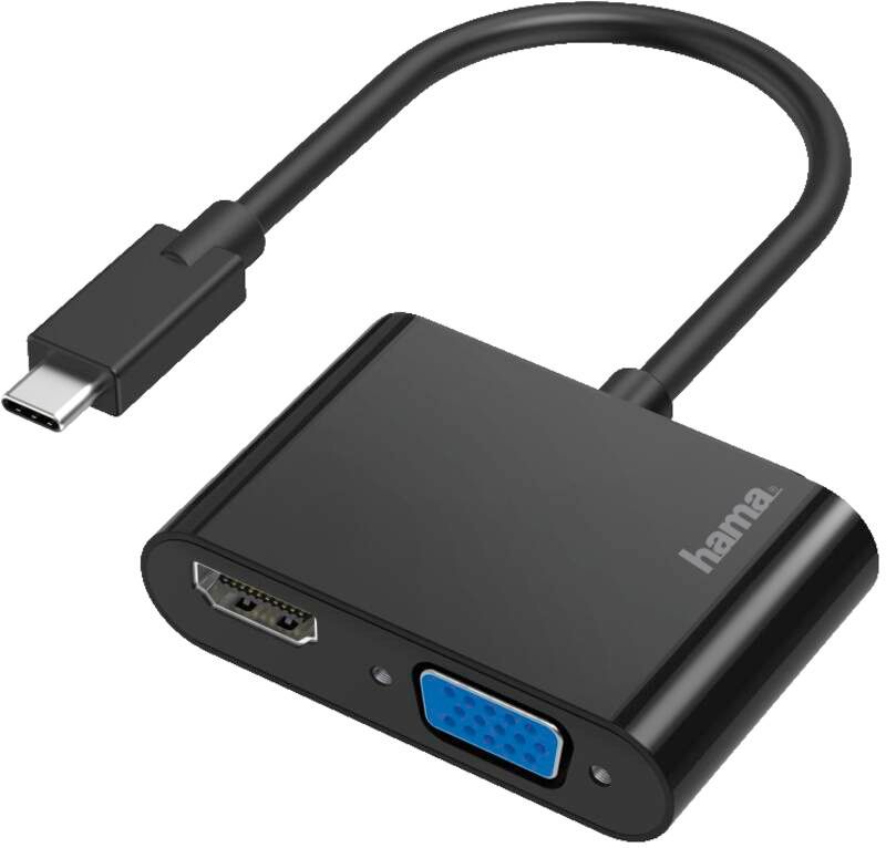 Hama 200313 2in1-USB-C-Adapter auf VGA + HDMI