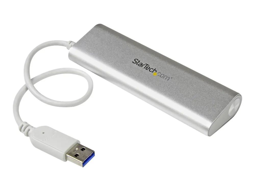 StarTech.com 4 Port kompakter USB 3.0 Hub mit eingebautem Kabel