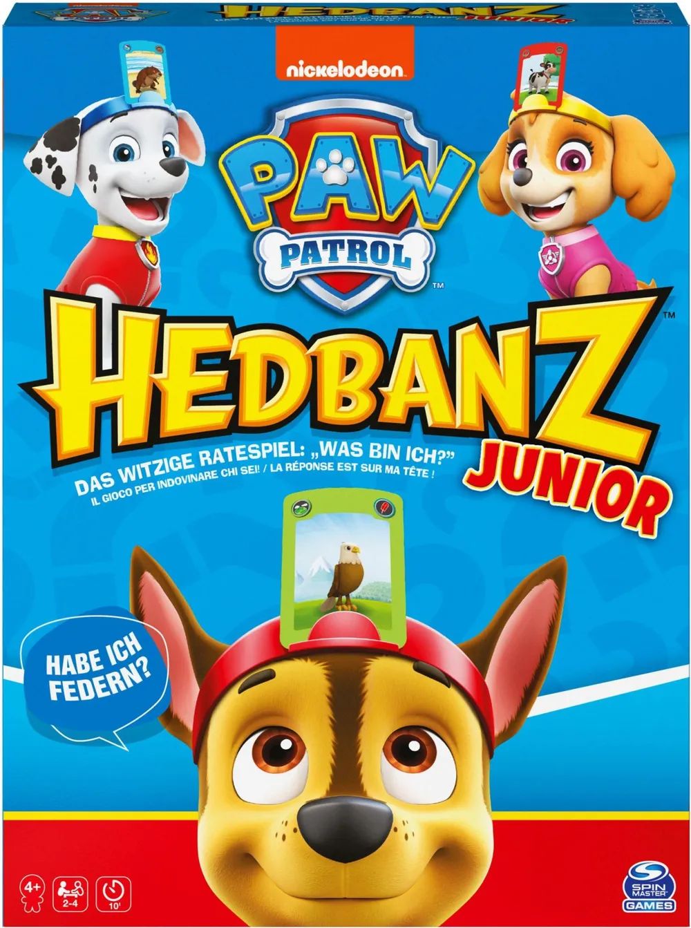 Spin Master Hedbanz Junior– Paw Patrol das witzige Ratespiel für Fellfreunde