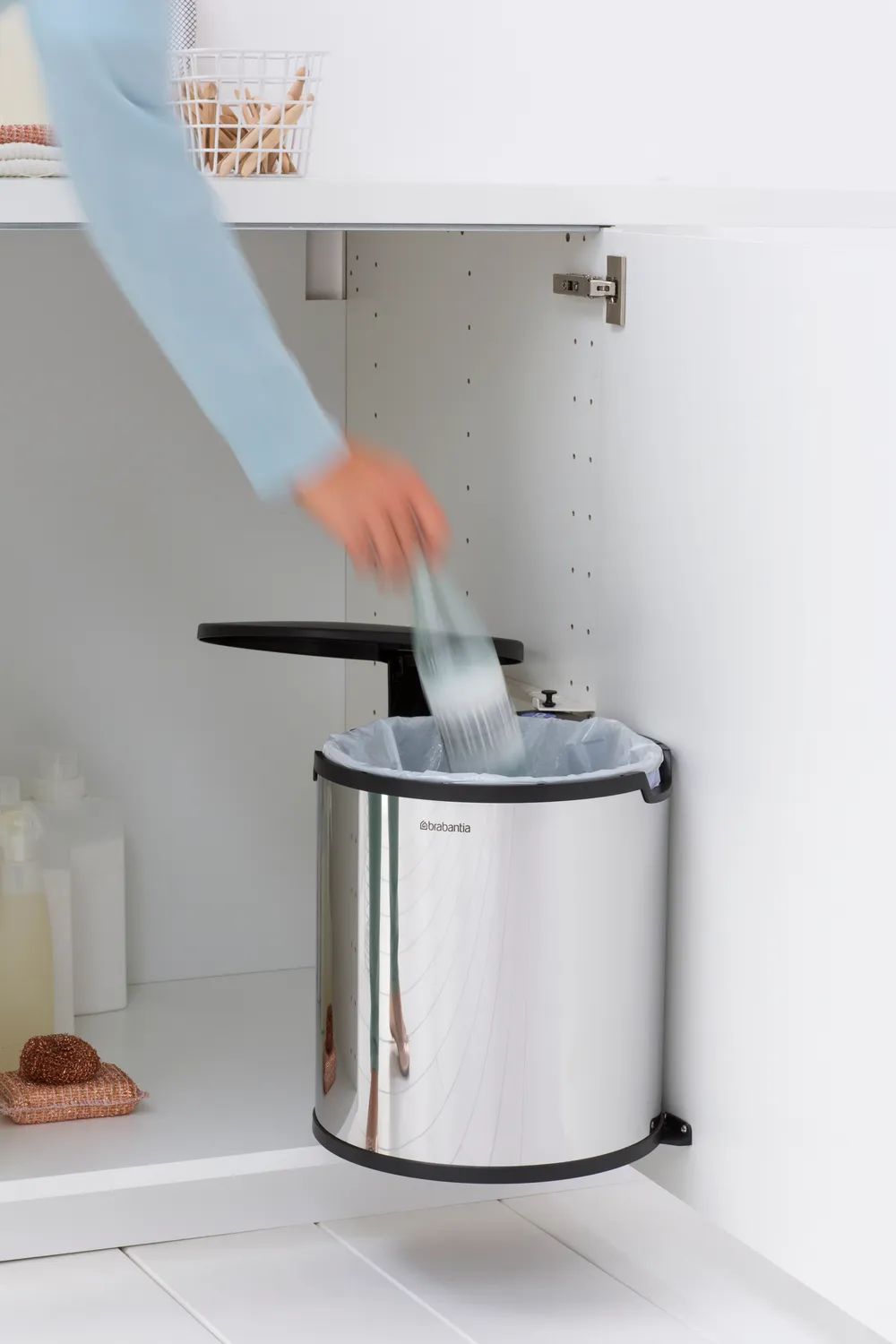 Brabantia Einbaueimer Built-in Bin 15L, rund - Brilliant Steel