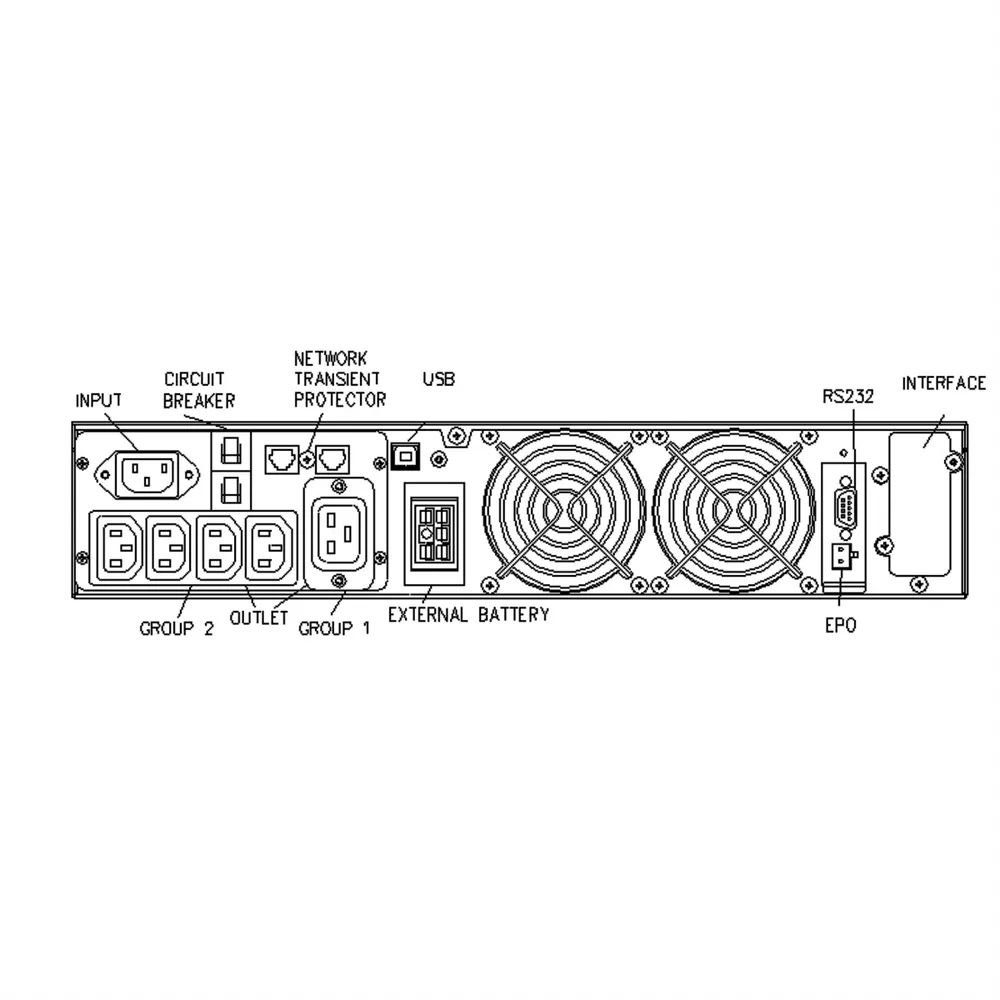 ROLINE ProSecure III 2000 RM2HE - Online USV, 19-Zoll Rackversion, schwarz