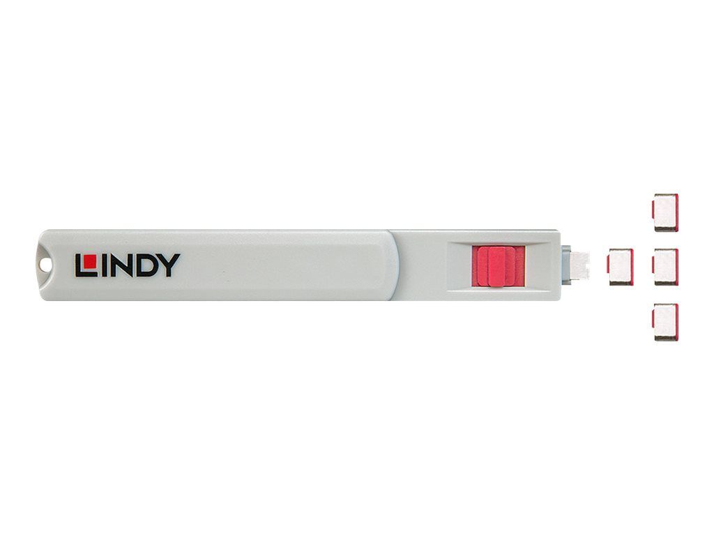 Lindy Schloss für USB-C-Port - Rot