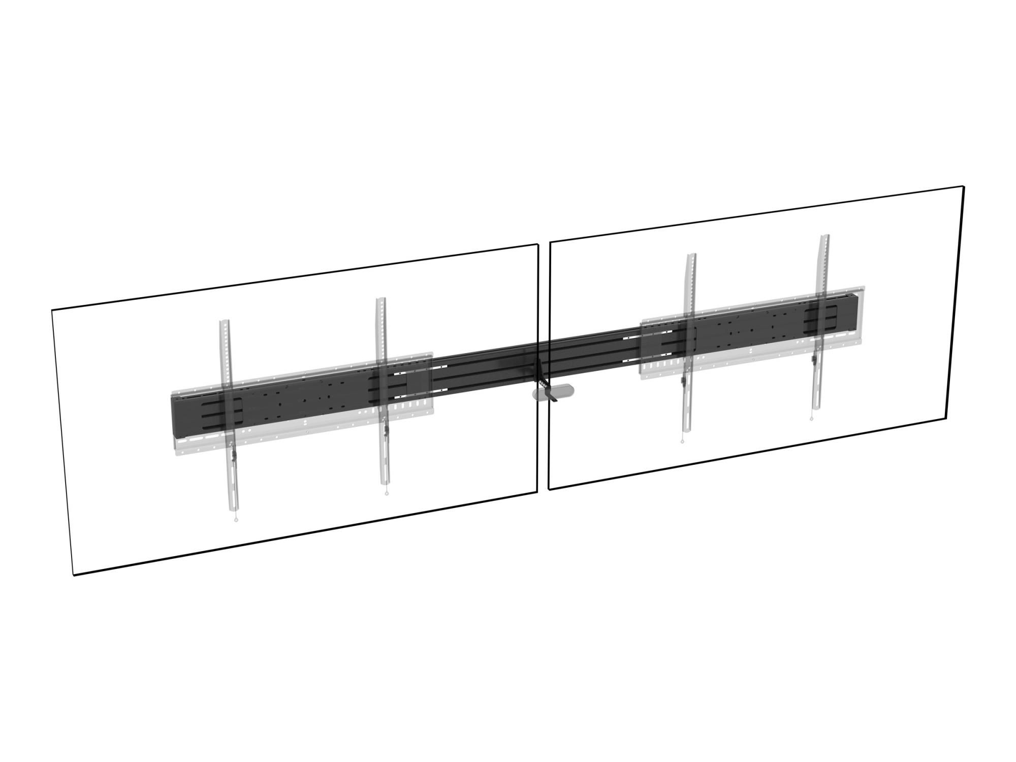 Vision VFM-F50_DL - Montagekomponente (Schiene) - für 2 LCD-/Plasma-Konsolen - Aluminium - Schwarz - Bildschirmgröße: up to 218.4 cm (up to 86")
