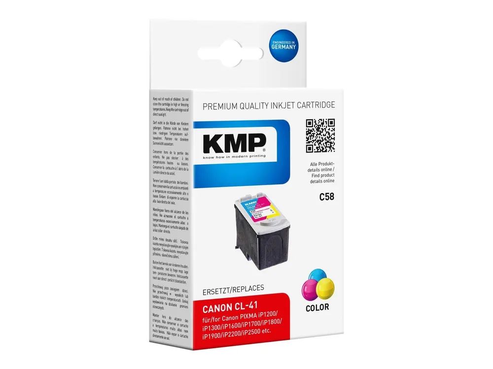 KMP C58 - 12 ml - Farbe (Cyan, Magenta, Gelb) - kompatibel - Tintenpatrone (Alternative zu: Canon 0617B001, Canon CL-41)