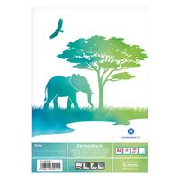 Herlitz Zeichenblock A4 GREENline Elefant 20 Blatt - Kunstdruckpapierblock - 100 g/m² - 20 Blätter