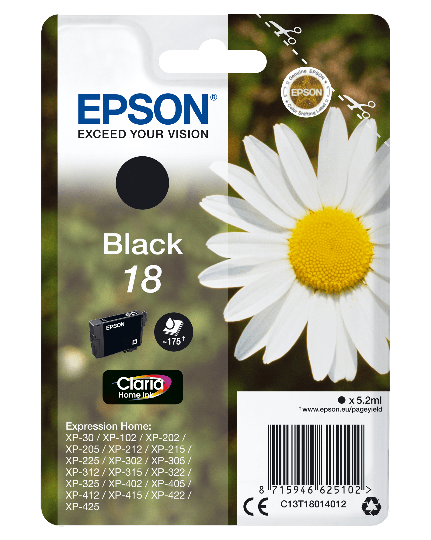 Epson 18 Tinte Gänseblume Single, Standard, schw.
