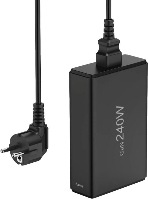 Hama USB-Ladestation 5 Ports, GaN, Schnellladegerät, 4xUSB-C, 1xUSB-A, PD, 240 W
