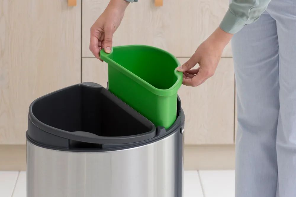 Brabantia Touch Bin New Recycle, 23/10L - Matt Steel Fingerprint Proof