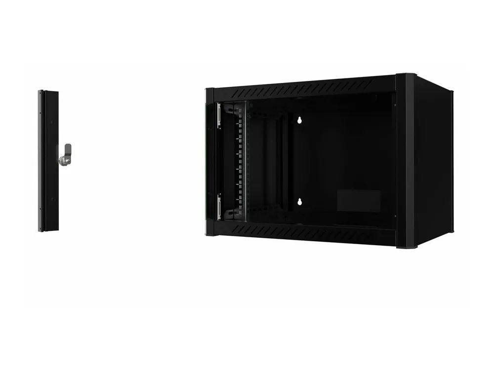Lanview Schrank Netzwerkschrank - 60 x 45 - geeignet für Wandmontage - Schwarz, RAL 9005 - 6U - 48.3 cm (19")