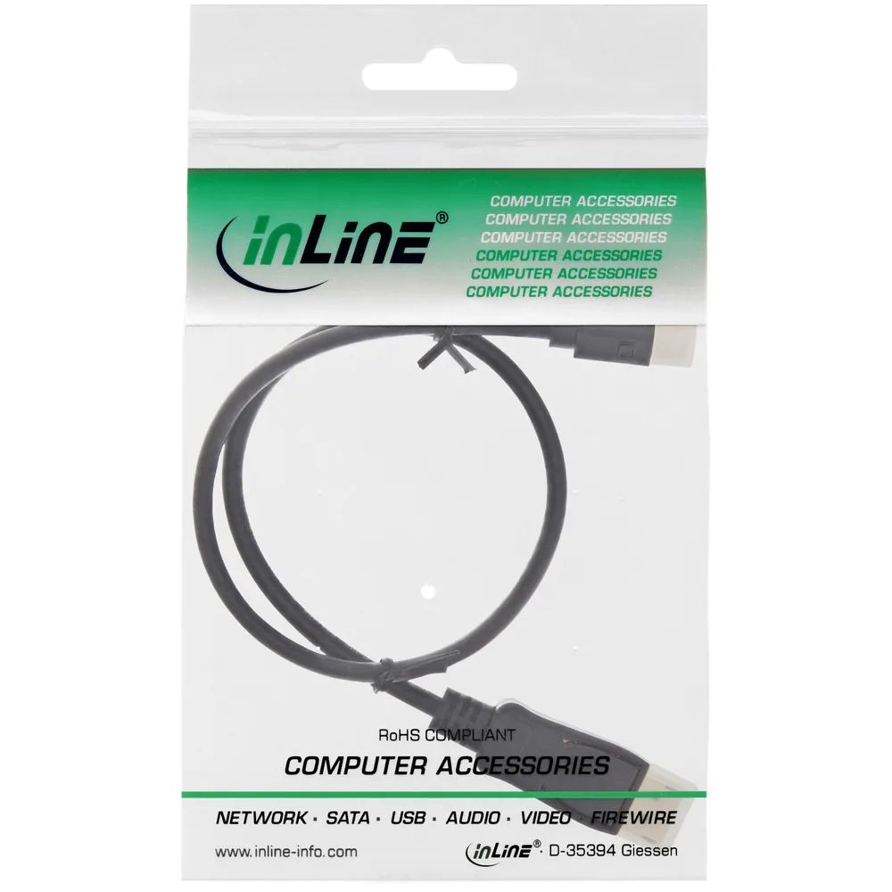 InLine Mini DisplayPort zu DisplayPort Kabel - schwarz - 3m