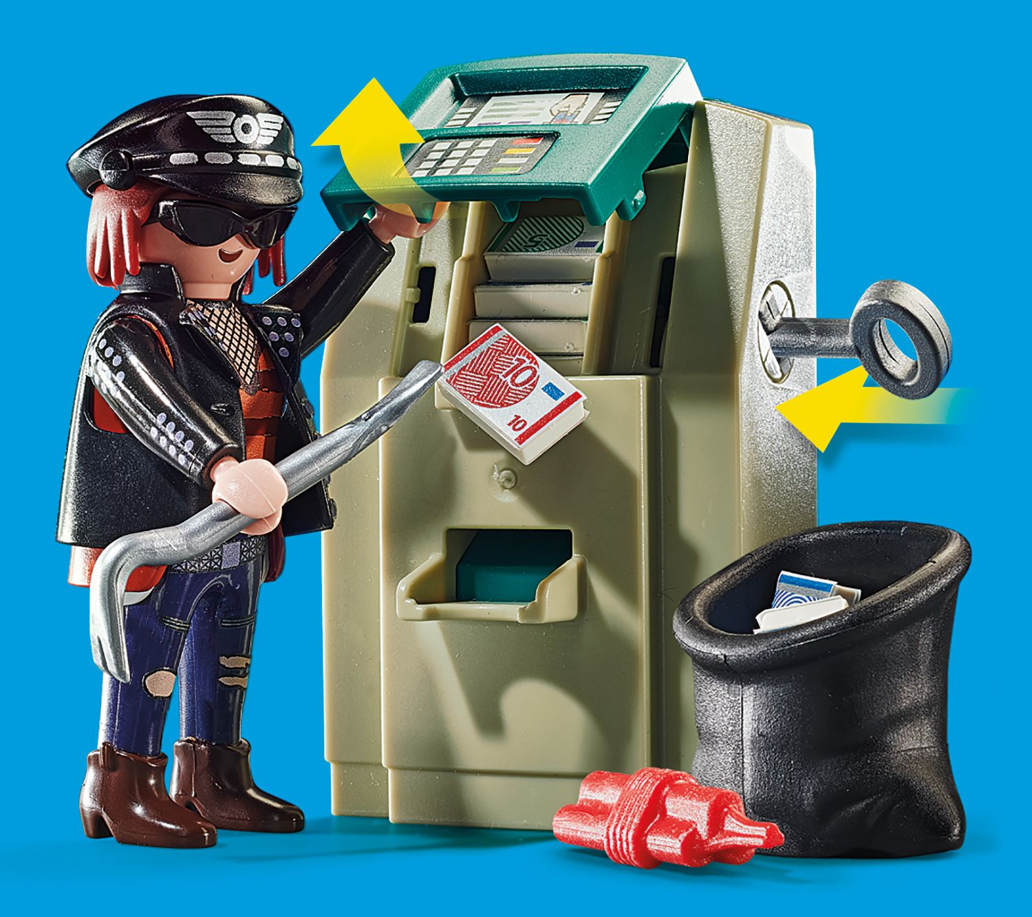 Playmobil Polizei-Motorrad: Verfolgung des Geldrä.