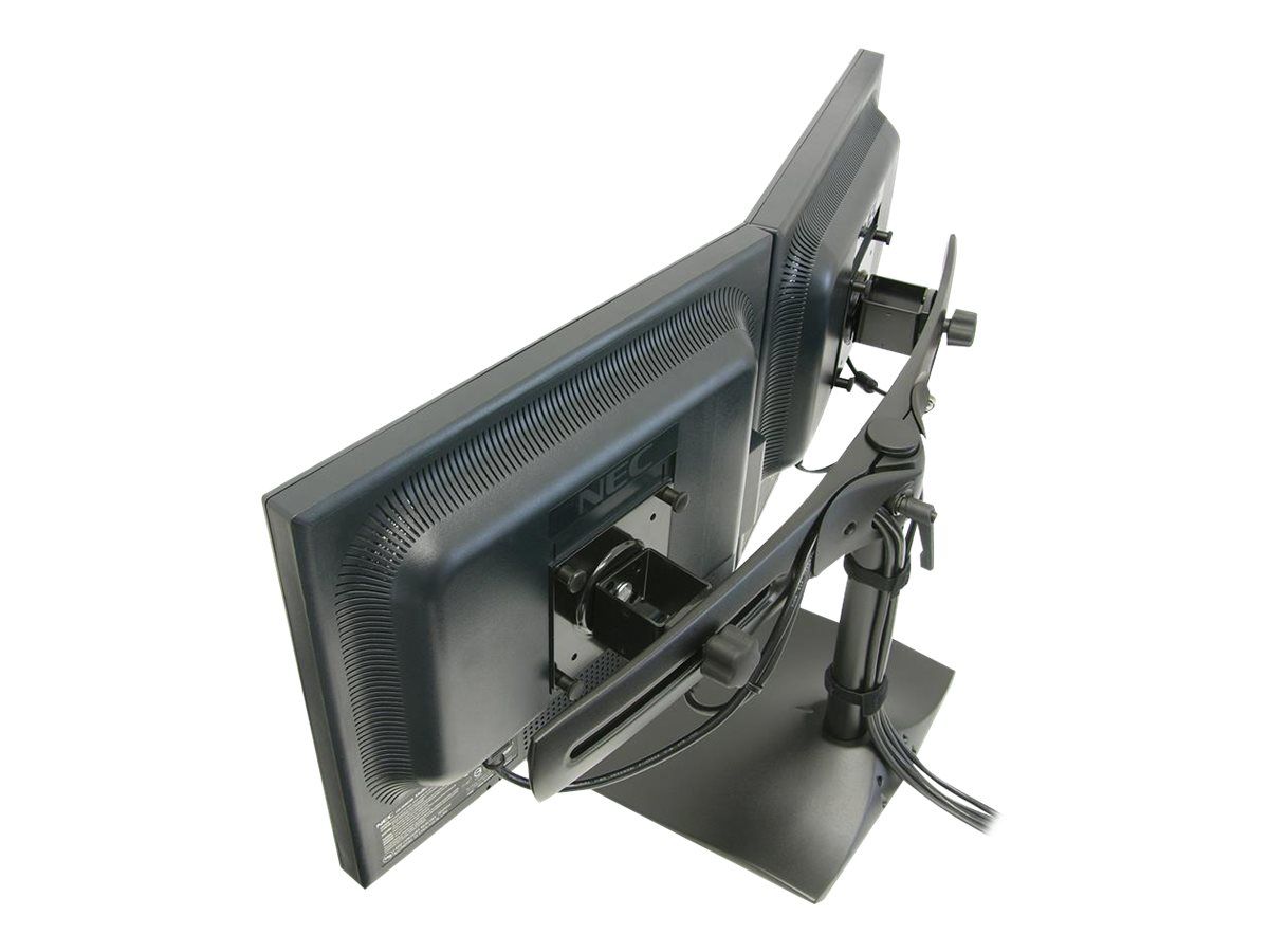 Ergotron DS100 Dual-Monitor Desk Stand, Horizontal - Aufstellung - für 2 LCD-Displays - Stahl, langlebiges Aluminium - Schwarz - Bildschirmgröße: bis zu 61 cm (bis zu 24 Zoll)