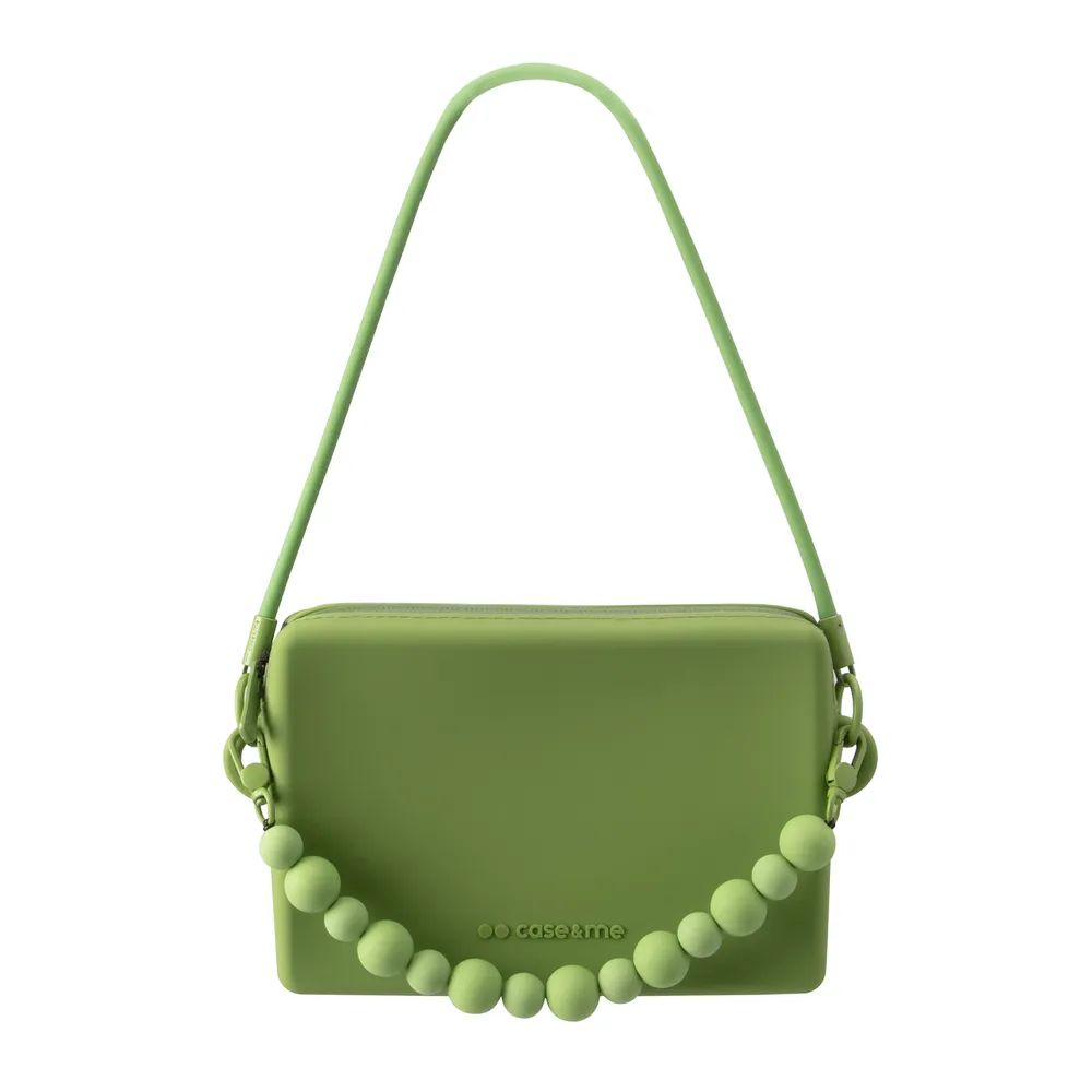 CASE&ME Silikon Handtasche mit Trageriemen, Größe M, grün