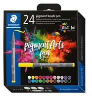 STAEDTLER Pigment Arts Brush Pen - 24 Farben - Mehrfarbig - Rund - Kunststoff - Polypropylen (PP) - Tinte auf Wasserbasis - Erwachsene & Kinder