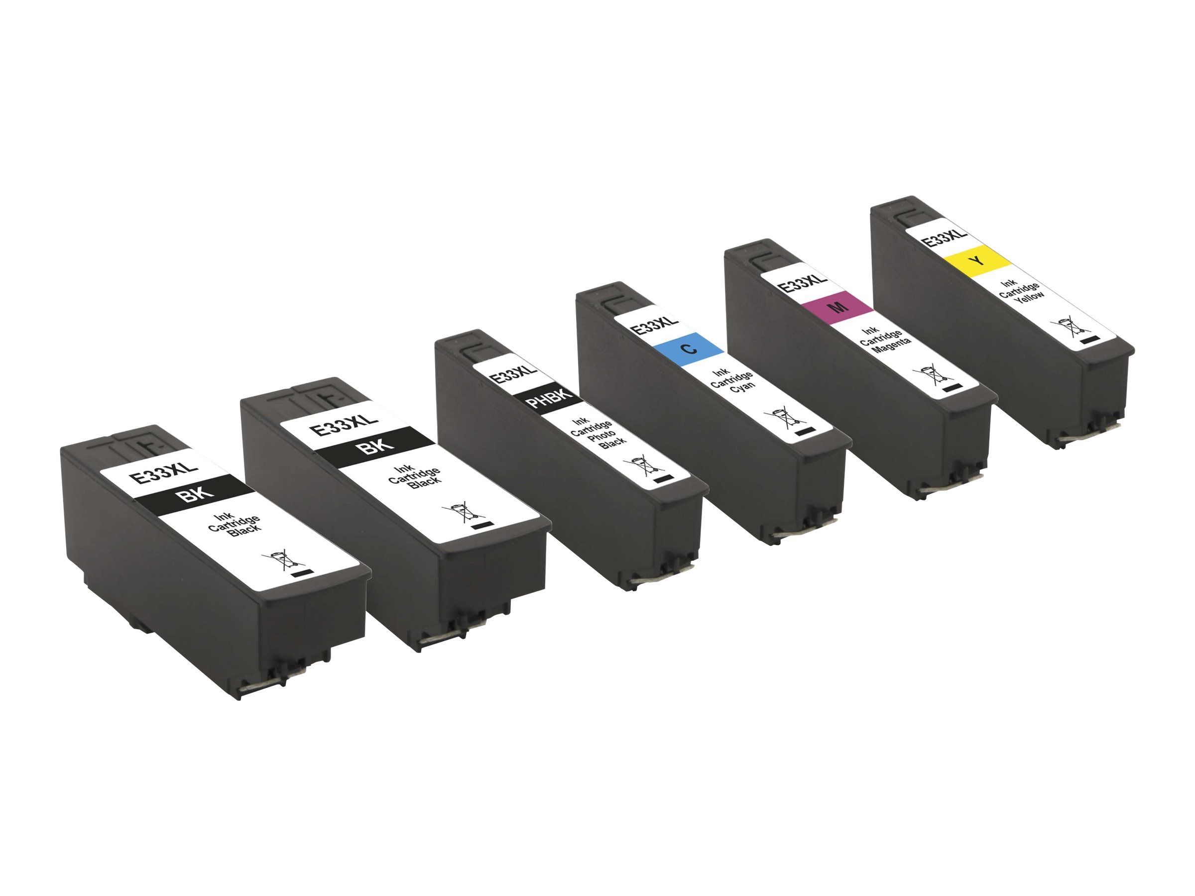 Peach Multi Pack Plus XL - 6er-Pack - Schwarz, Gelb, Cyan, Magenta - kompatibel - Tintenpatrone (Alternative zu: Epson 33XL, Epson T3351, Epson T3362, Epson T3363, Epson T3364, Epson T3361, Epson T3357)