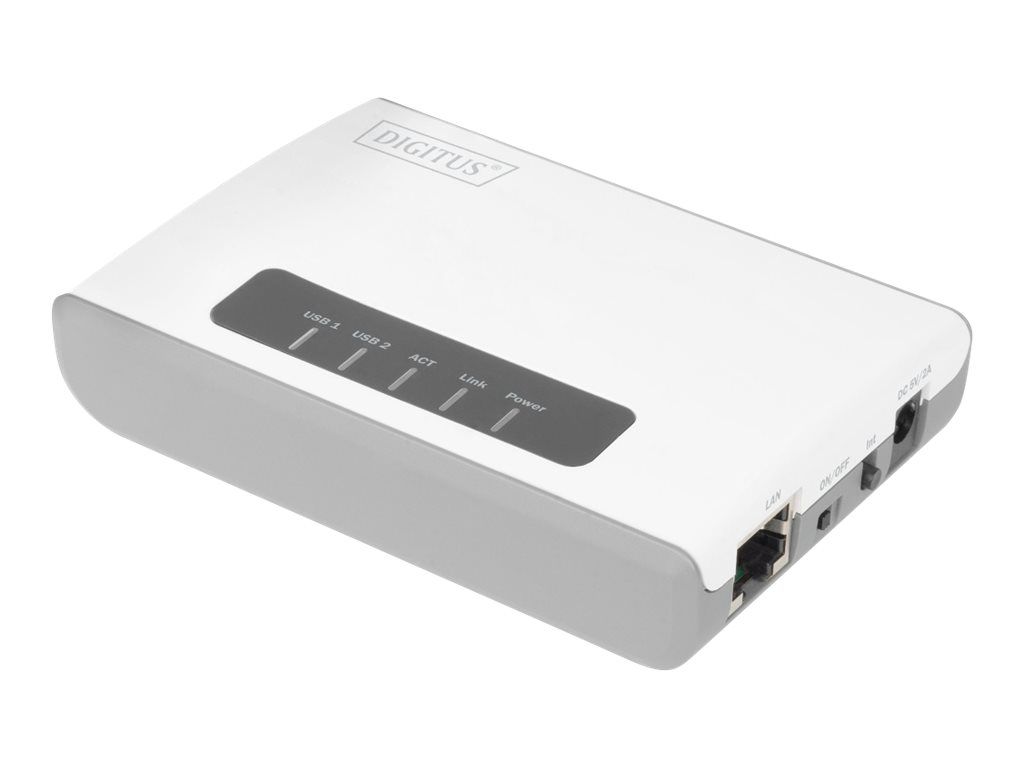 DIGITUS 2-Port USB 2.0 Wireless Multifunktions-Network Server, 300 Mbps