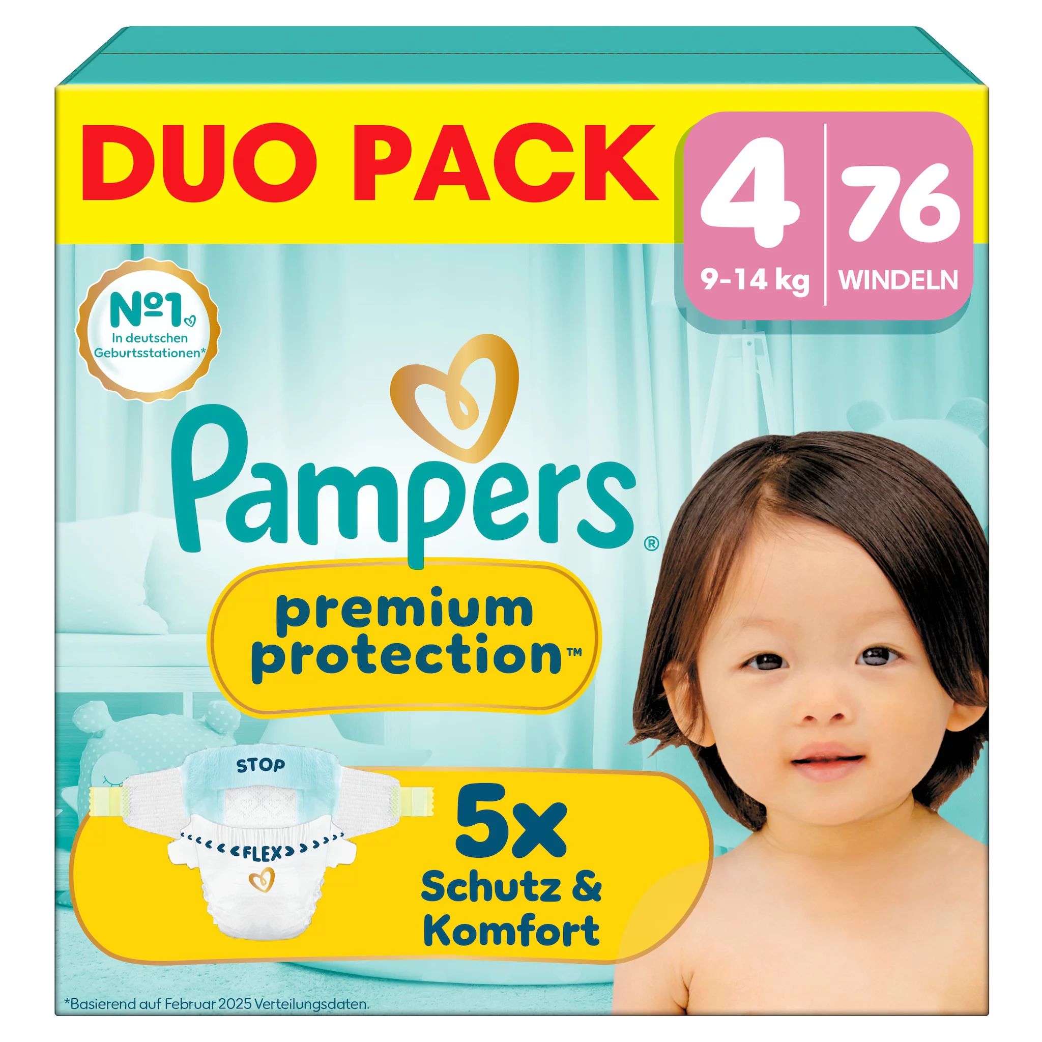 Pampers Premium Protection Gr.4 Maxi 9-14kg DuoPack, 76 Stk.