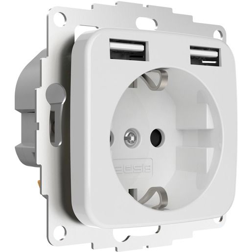 2USB STECKDOSE MIT 2 USB RW GLÄNZ. / 2USB JP-5502F 12W 2,4A 2U-449375
