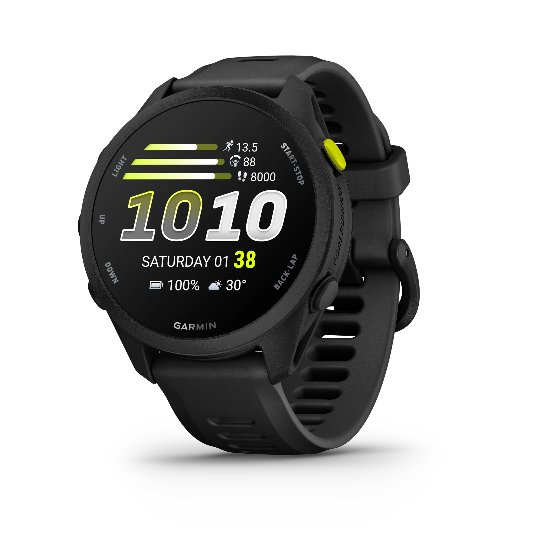 Garmin Forerunner 70 Schwarz mit Schnellwechsel-Silikon-Armband