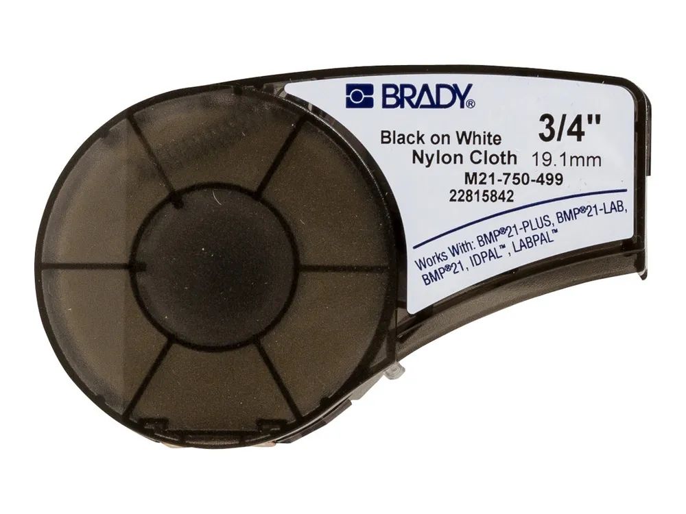 Brady Corporation Brady B-499 - Nylontuch - matt - Klebstoff - Schwarz auf Weiß - Rolle (1,91 cm x 4,9 m)