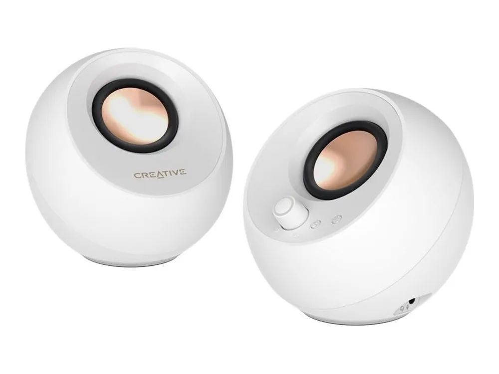 Creative Labs Creative Pebble Pro - Lautsprecher - für PC - 2.0-Kanal - kabellos - Bluetooth - USB - 30 Watt (Gesamt) weiß