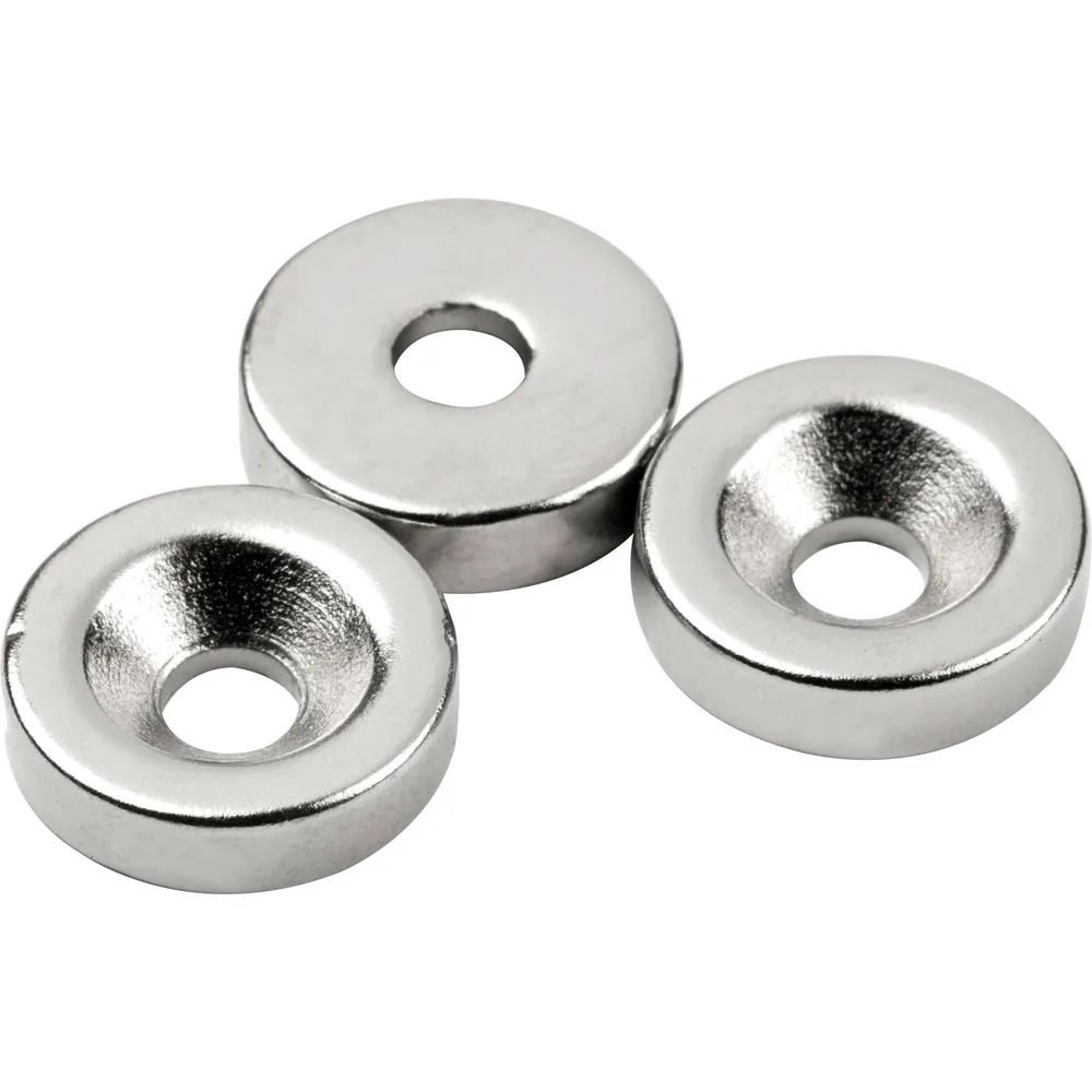SUPERMAGNETE Scheibenmagnet mit Bohrung Ø 15 mm H 4mm