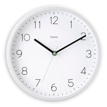 Hama DCF-Funkwanduhr "Menorca", analog, Ø 25 cm, Weiß