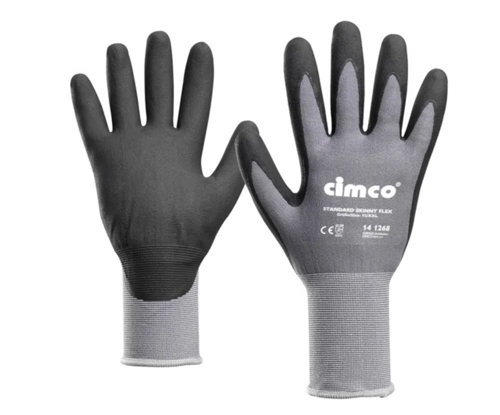 CIMCO Arbeitshandschuh ''Standard Skinny Flex'' schwarz/grau, Größe 11/XXL