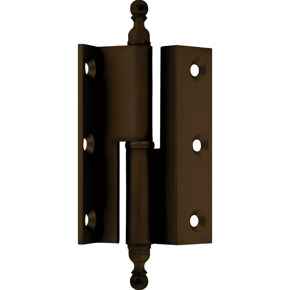 Schumacher Friedhelm OHG Metallverarbeitung Stil-Möbelband Kröpfung D, Zierkopf 19 links, 50x33 mm, Messing brüniert