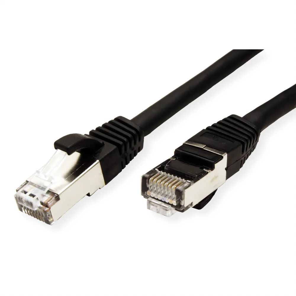 VALUE Patchkabel Cat.6 (Class E) S/FTP (PiMF), LSOH, schwarz, 1,5 m