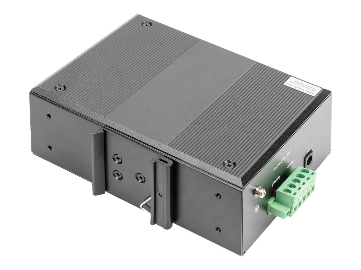 DIGITUS 7 Port Gigabit Ethernet Netzwerk PoE Switch, Industrial, Unmanaged, 1PD Port