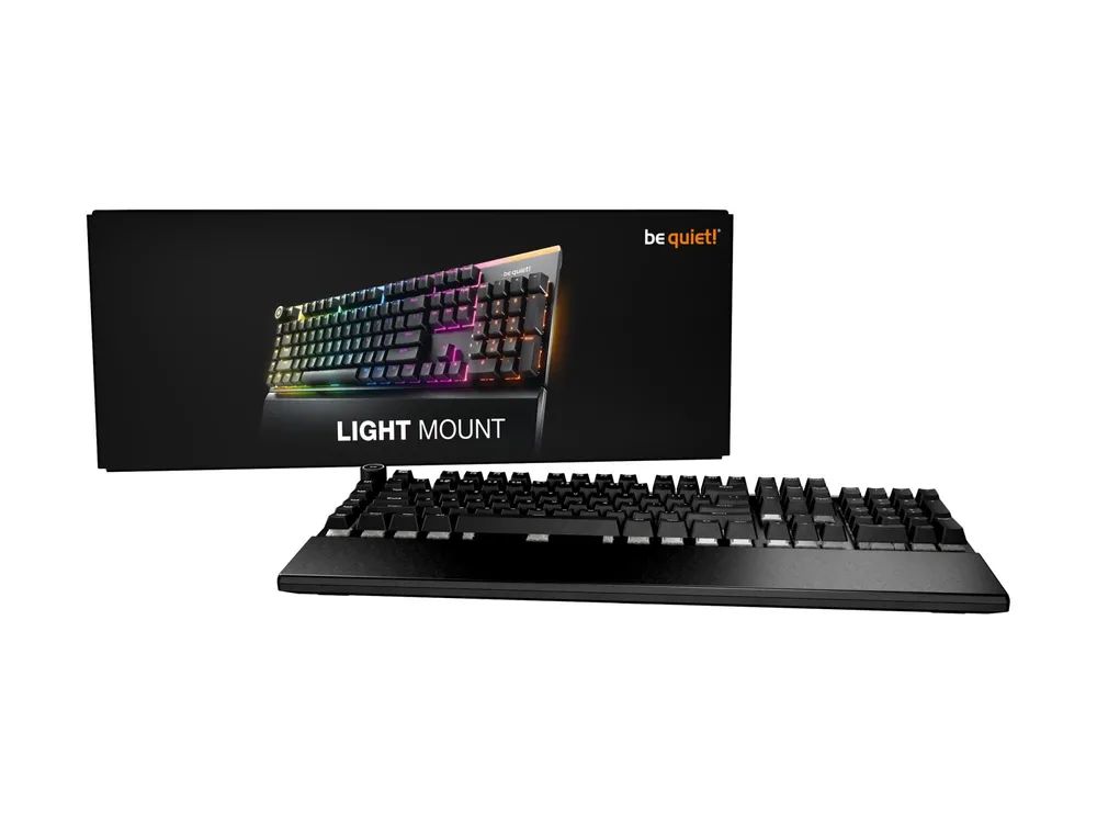 Be Quiet! Light Mount - Tastatur - 100% - full size - hintergrundbeleuchtet - USB - QWERTY - USA - Tastenschalter: be quiet! Silent Tactile (hot-swappable)