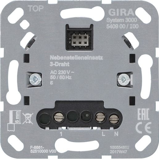 Gira NEBENST.EINS. 3-DRAHT EINSATZ / GIRA 540900 S3000 540900
