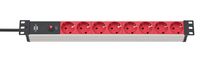 Brennenstuhl 1390007118 - 2 m - Drinnen - IP20 - Schwarz - Rot - 8 AC-Ausgänge - 10 A