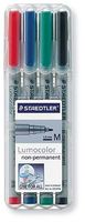 STAEDTLER Lumocolor 315 - Marker - nicht dauerhaft - Schwarz, Rot, Blau, Grün - 1 mm - Mittel (Packung mit 4)