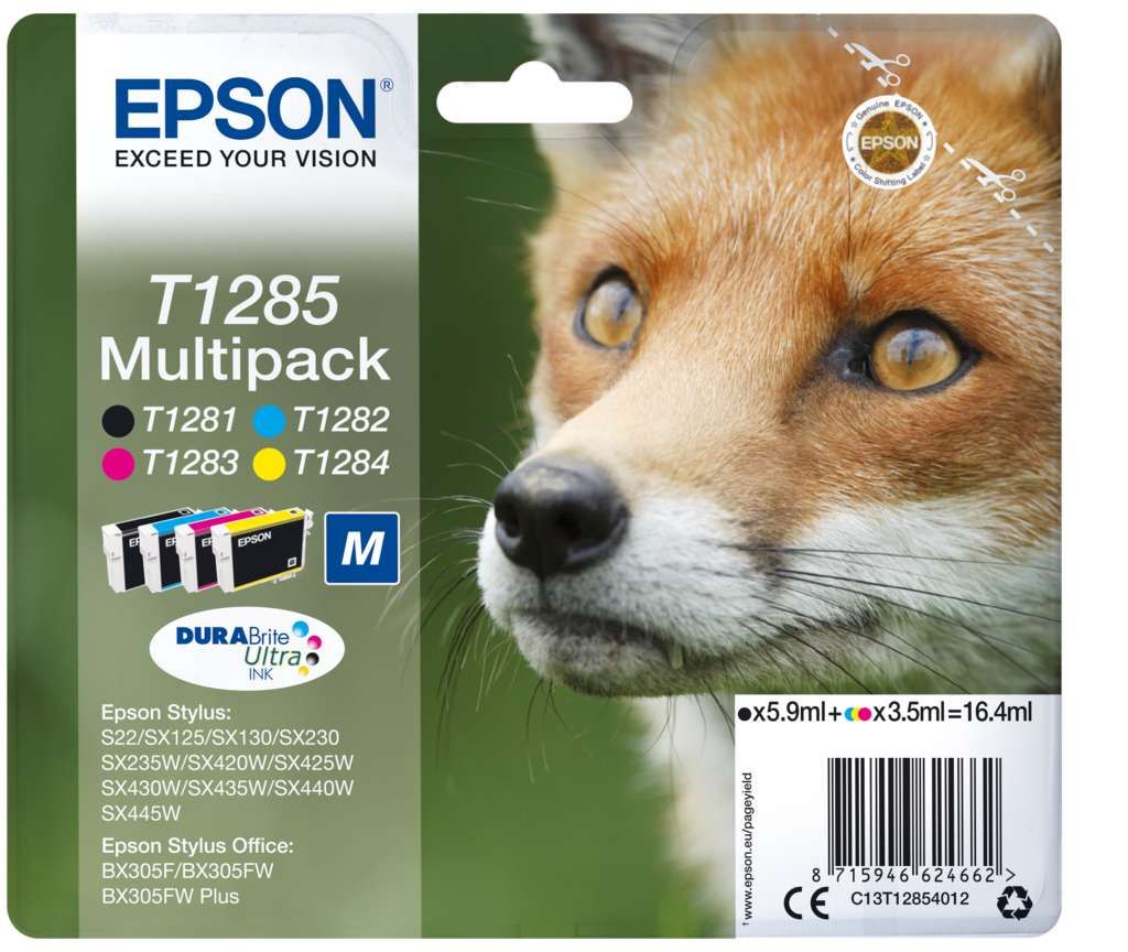 Epson T1285 Tinte Fuchs Multi, Standard, 4 Farben