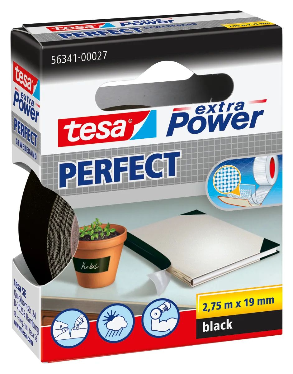 Tesa extra Power Perfect - Gewebeband - 19 mm x 2.75 m