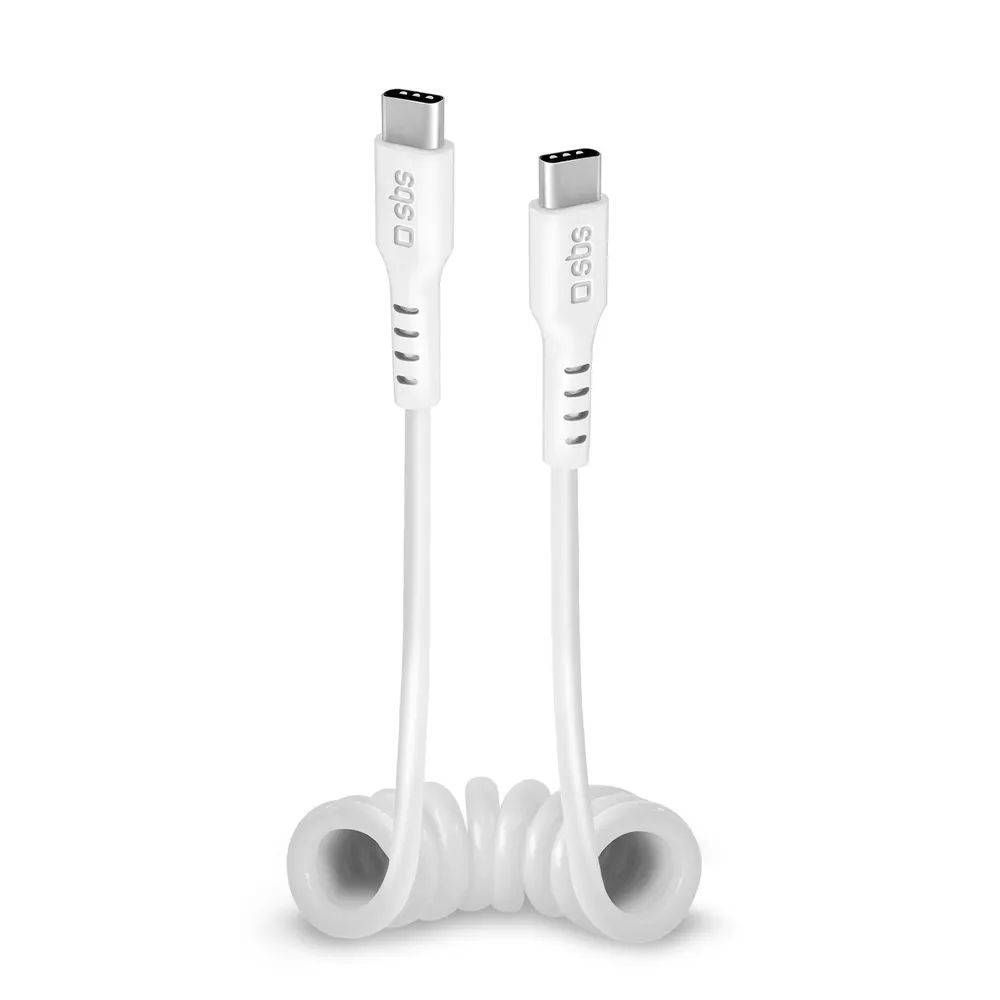 SBS Daten- u. Lade-Spiralkabel, USB-C  USB-C, 0,17-1m
