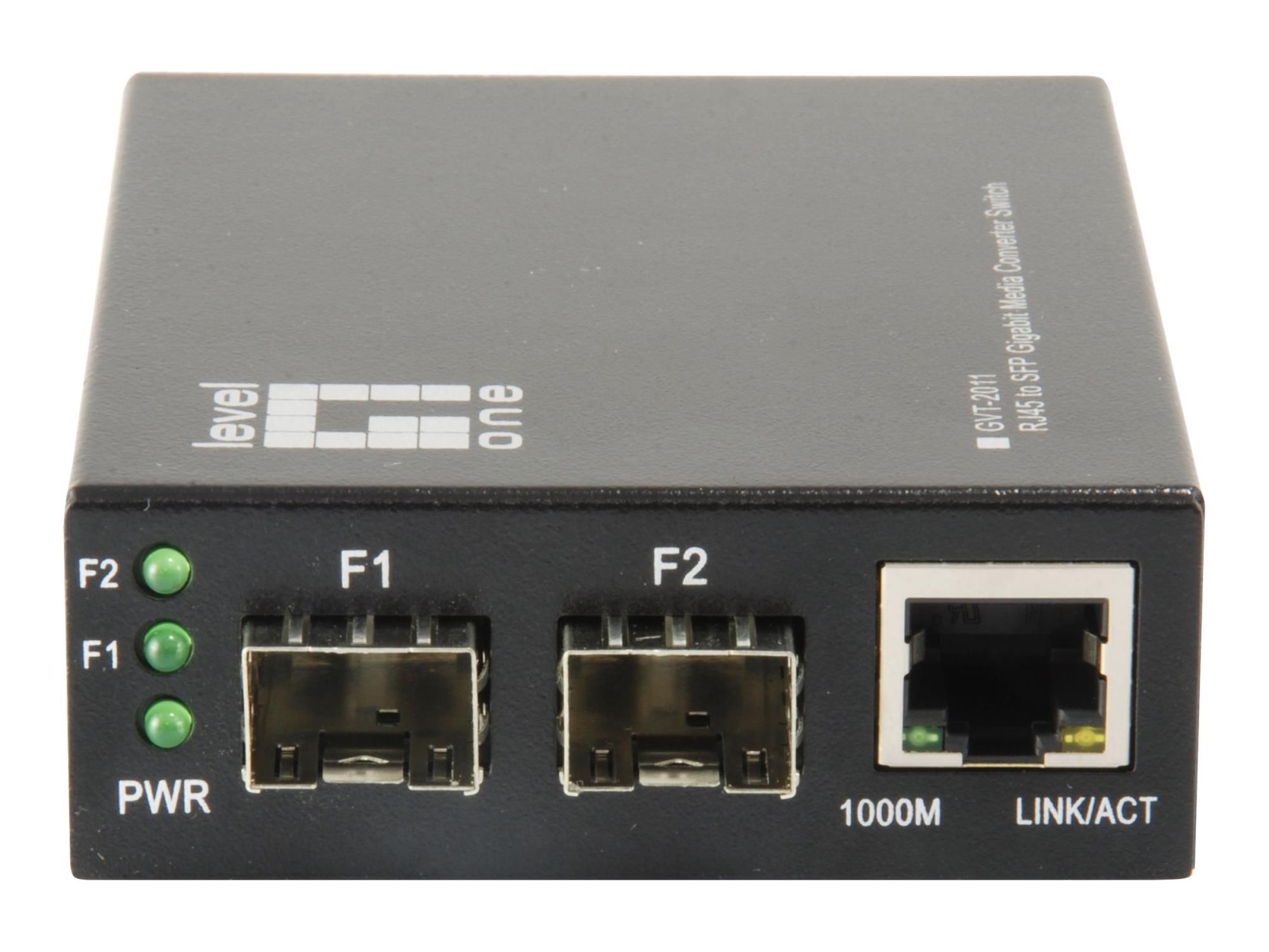 LevelOne GVT-2011 - Medienkonverter - GigE - 10Base-T, 100Base-TX, 1000Base-T, 1000Base-X - RJ-45 / SFP (mini-GBIC)