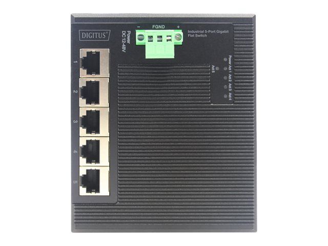 DIGITUS 5 Port Gigabit Ethernet Netzwerk Switch Switch, Flat, Industrial, Unmanaged