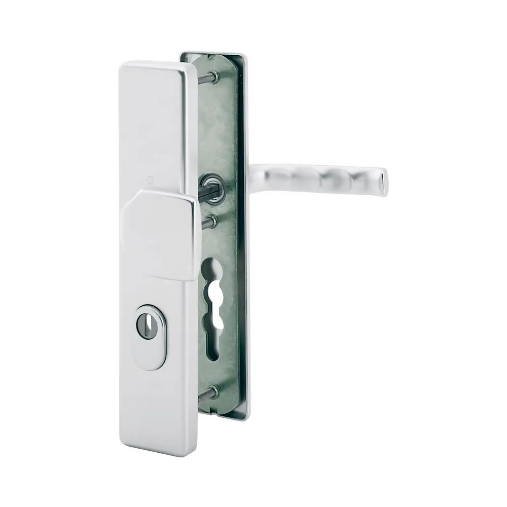 Hoppe SH-Wechselgarnitur LONDON-auf Schild PZ88, TS37-47, SST, mit Kzs., silber