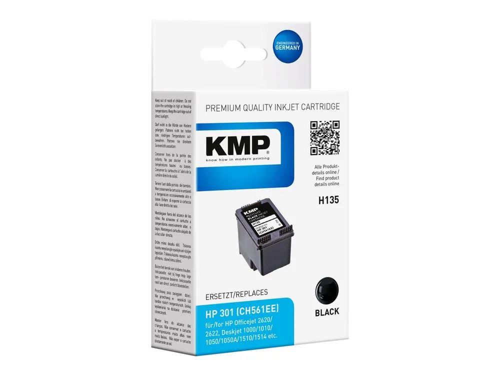 KMP H135 - 3 ml - Schwarz - kompatibel - Tintenpatrone (Alternative zu: HP 301, HP CH561EE)