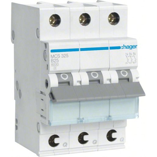 Hager LS-SCHALTER 3P 25A-C 6KA 3PLE / HAGER MCS325 QUICK CONNECT MCS325
