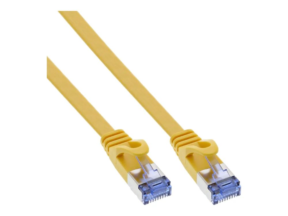 InLine Patchkabel flach - U/FTP - Cat.6A - gelb - 0,5m