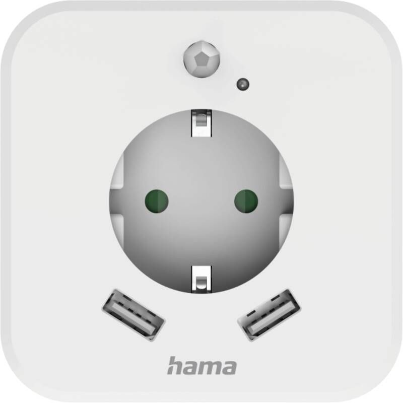 Hama 223498 LED NACHTLICHT/3F/2 USB-A/1SCHUKO