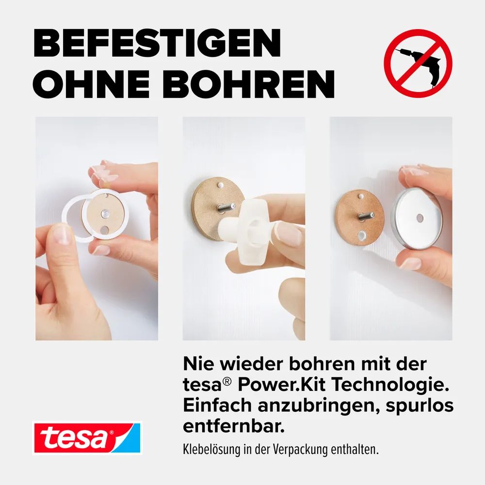 tesa® ALUXX Eckkorb Einzel, verchromt, selbstklebend