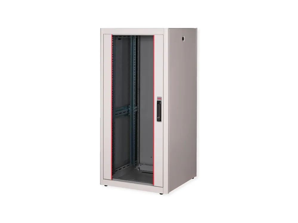 ROLINE Basic - Schrank Netzwerkschrank - Glas-Tür, 600x600 BxT - RAL 7035, Hellgrau - 26U - 48.3 cm (19")