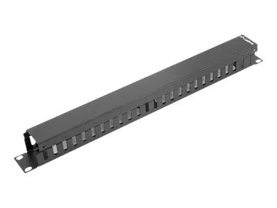 Lanberg Kabelführungsplatte für Schaltschrank - RAL 9004, Schwarz - 1U - 48.3 cm (19")